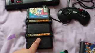 DOUBLE STACKED SONIC AND KUCKLES two copies of sonic and knuckles one megadrive doublestcked