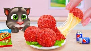 Where is My Talking Tom  How To Make Miniature Mozzarella Cheese Balls  Tina Mini Cooking