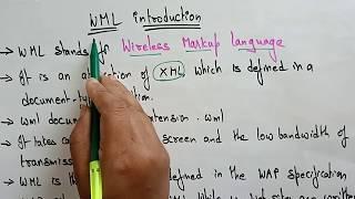 Wireless Markup Language WML  Web Technology  Lec-23  Bhanu Priya