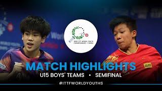 Kazuki Yoshiyama vs Wen Ruibo  U15 Boys Teams Semifinal  ITTF World Youth Championships 2022