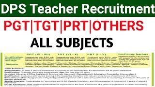 2 DELHI PUBLIC SCHOOLS TEACHER VACANCY 2024 I ALL SUBJECT NTT PRT TGT PGT OTHER POSTS I APPLY ONLINE