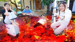 TANTANGAN THE FLOOR IS LAVA DI HALAMAN RUMAH YANG KALAH DAPAT HUKUMAN