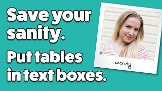 Why you should put tables inside text boxes in InDesign?