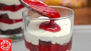 And no cake Melts in your mouth Dessert recipe in a glass