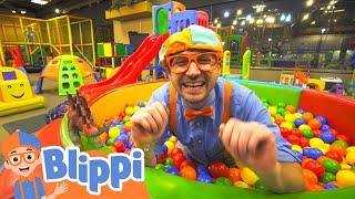 Learning With Blippi At Kinderland Indoor Playground For Kids  Educational Videos For Toddlers