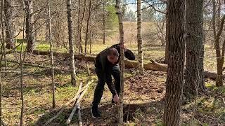 Строю лачугу в лесу  Летний лагерь  День 1й  Каркас  Building a summer camp in the forest