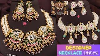 new gold necklace design  choker necklace fashion for saree #2024fashion  #fashion #necklace