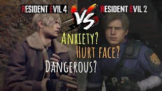 Leon Face Expression Resident Evil 4 Remake VS. Resident Evil 2 Remake