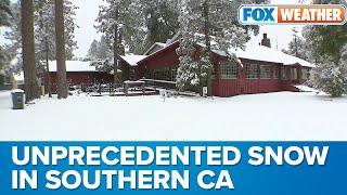 Rare Snow Falling Over Southern California As Powerful Winter Storm Is Expected