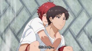 Jun carry Tomo after she fainted on the track  Tomo Chan is a Girl