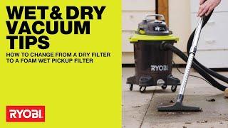 RYOBI How to set up a Wet & Dry Vacuum for wet applications