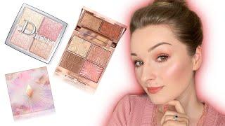 DIOR BACKSTAGE GLOW FACE PALETTE IN ROSE GOLD VS CHARLOTTE TILBURY GLOWGASM PALETTE