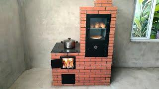 How to build a wood stove combined with a 3 storey oven to heat food very effectively