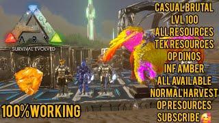 ARK MOBILE SAVE DATA  CASUAL BRUTAL  LVL 100 INF STATS  ALL RESOURCES  NORMAL HARVEST ETC  THK.