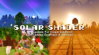 Solar Shader GodRays Update  aesthetic mcpebedrock renderdragon shader for 1.20 ౨ৎ ˖ ࣪⊹