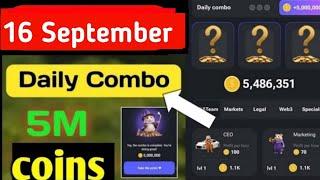 16 September 2024 daily combo Hamster Kombat Today  16 September daily combo 