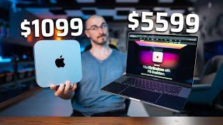 $1099 Apple M1 Mac Mini vs $5500 MacBook Pro