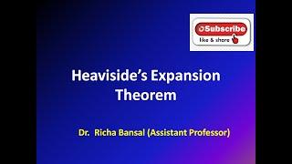 Heavisides Expansion Theorem