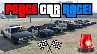 GTA 5 - Which Custom COP CAR is The Fastest?  DRAG RACE