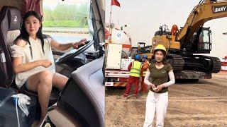 Female Truck Driver Huishan Completes Challenging Excavator Transport