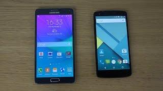 Samsung Galaxy Note 4 vs. Android 5.0 Lollipop Nexus 5 - Review 4K