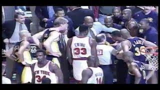 Charles Oakley vs Pacers Bench 1995 Playoffs