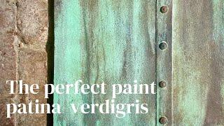 Aged bronzecopper verdigris patina using chalk paint.