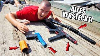 AIRSOFT WAFFEN werden vor der SCHLACHT VERSTECKT Wer findet welche Waffe?