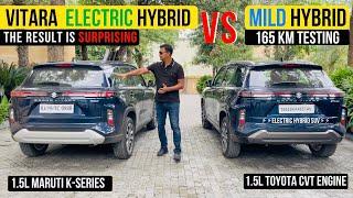 Maruti Grand Vitara Electric Hybrid Vs Mild Hybrid Mileage Comparison Test - Big Difference?