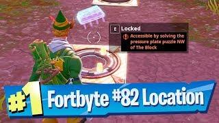 Fortnite Fortbyte #82 Location - Accessible by solving the pressure plate puzzle NW of The Block