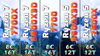 Ryzen 7 7700X vs Ryzen 7 5800X3D vs Ryzen 7 7700 vs Ryzen 5 5600X3D vs Ryzen 5 7600X
