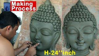 Buddha Art  Buddha face making with clay  Buddha face art  Arttech