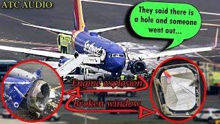 #WN1380 Southwest Engine Explodes in midair and a Window Breaks