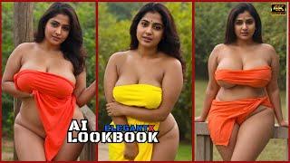 4K AI Lookbook Indian Model video ️ Indian Hot Bhabi Wearing Towel in Garden