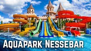 Waterslides at Aquapark Nessebar 2022  Giant Water Park Resort GoPro POV