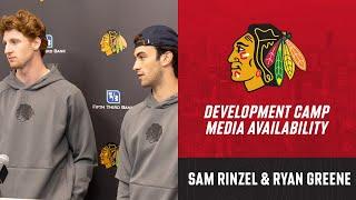 Sam Rinzel & Ryan Greene at Development Camp  Chicago Blackhawks