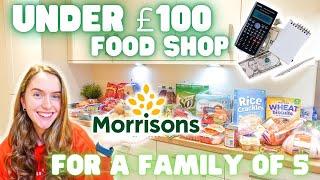 UNDER £100 MORRISONS WEEKLY FOOD HAUL 2023 FAMILY OF 5 QUICK EASY BUDGET WEEKLY MEAL PLANIDEAS