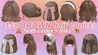 15+ Aesthetic Brown HAIR CODES *WITH CODES + LINKS*  Roblox BLOXBURG BERRY AVENUE BROOKHAVEN