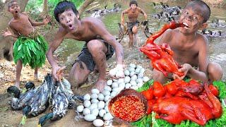 Primitive Technology - Wow New Cook Recipes - Cooking Egg & Duck Eating