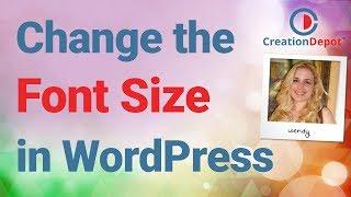 How to change the font size in WordPress