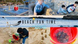 Beach Fun Time  Trapping The Crabs  Playing Sand  Summer Playtime  Video For Kids