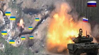 Horrible moment Direct Attack by Russian Tanks Destroys Ukrainian Fort