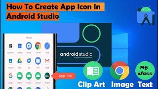 how to create app icon in android studio clip art image text