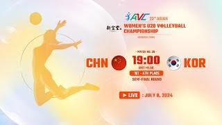  Semi-Final 1st - 4th  CHN VS KOR   22nd Asian Womens U20 Volleyball Championship