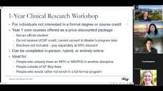 Dept of Epidemiology & Biostatistics Info Session UCSF Training in Clinical Research