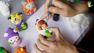 How to Color a Cute Snake and Pony Plaster Statue with watercolor - Crafting with Bee Art