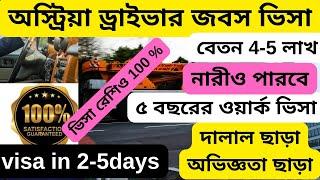 কোম্পানির খরচে অস্ট্রিয়া ড্রাইভার জব ভিসাAustria driver jobs 2024Austria work permit visa 2024