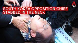 South Korea opposition chief Lee Jae-myung stabbed in neck during visit to Busan