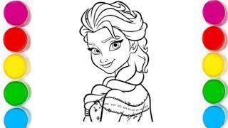 Drawing & Coloring A Cute Elsa Frozen From Disney Frozen Drawing for kids Lets drawing for kids