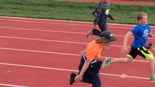 Kid runs like an anime character at track meet......